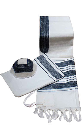 Carmel Tallit Set in Black Shades